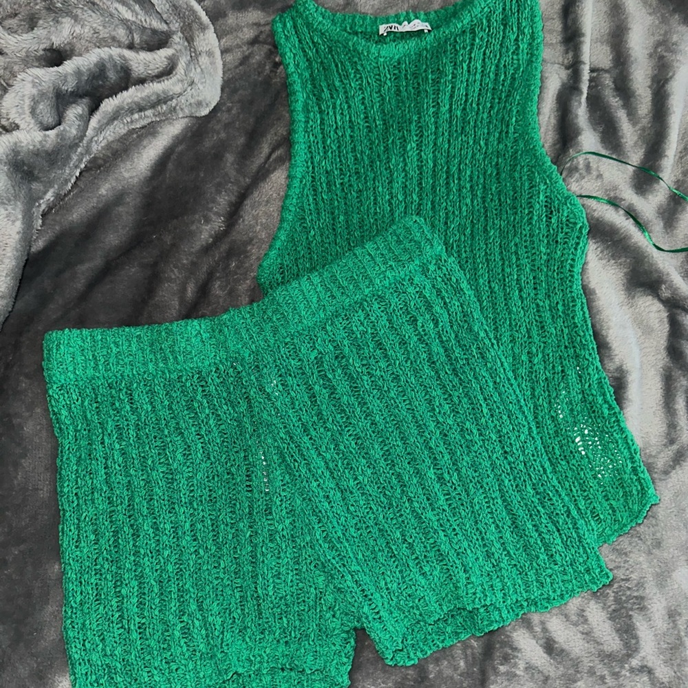Zara Green knitted 2 piece